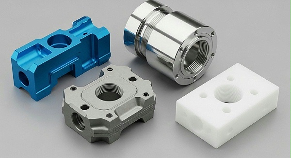An array of meticulously crafted CNC machined parts showcasing diverse materials, complex geometries, and various surface finishes. Featured compo An array of meticulously crafted CNC machined parts showcasing diverse materials, complex geometries, and various surface finishes. Featured compo